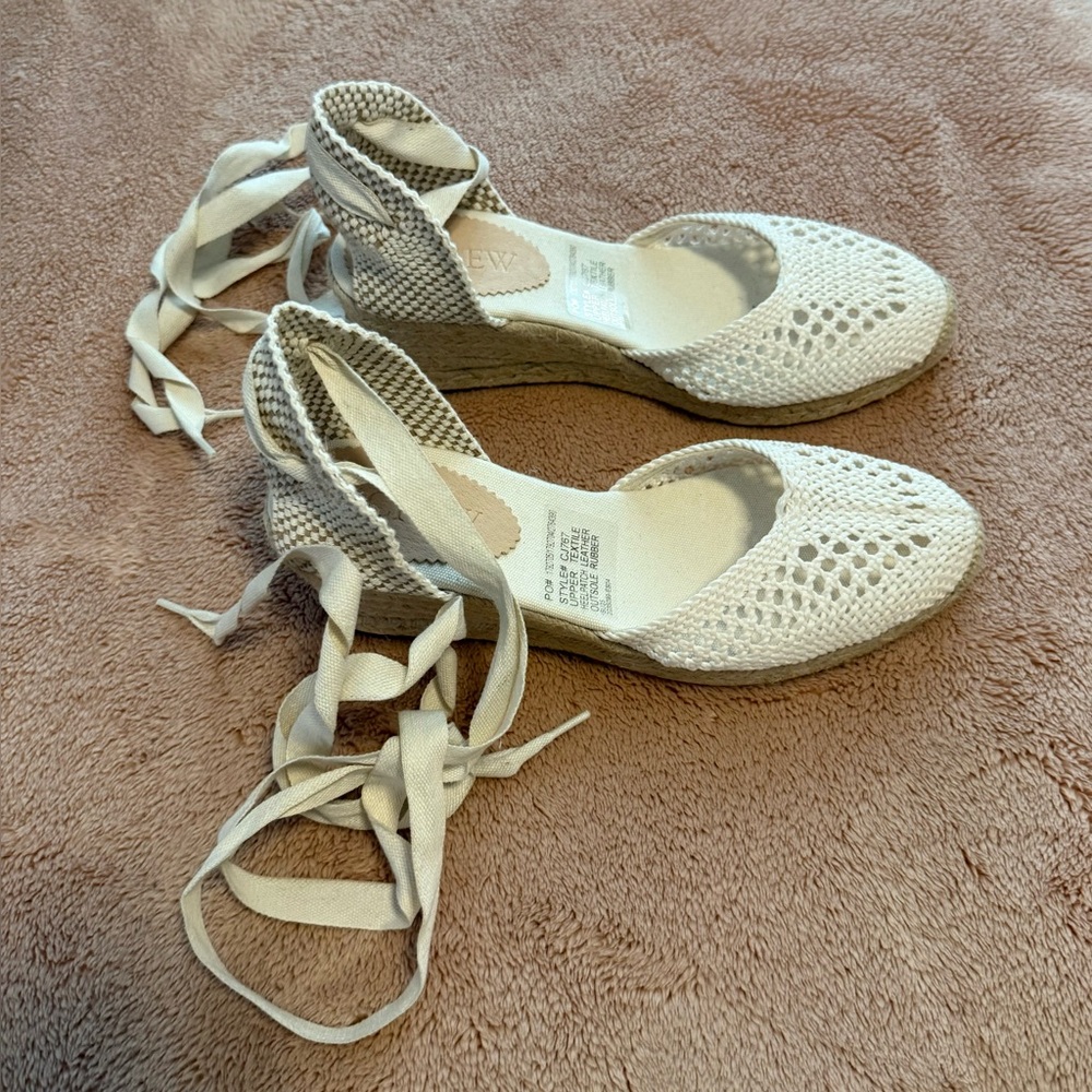 J. Crew Crochet Lace-up Mid-heel Espadrille - Picture 6 of 8